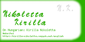 nikoletta kirilla business card